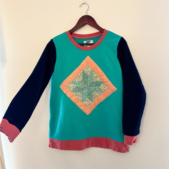 Retro 80s Quilt / Patchwork Crewneck Sweatshirt - Picture 5 of 9